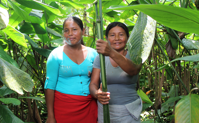 Gladys y Leonor, artesanas de la etnia Eperara Siapidara