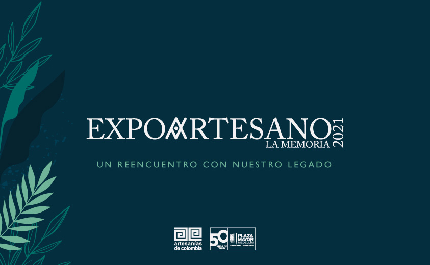 Imagen promocional en fondo verde, de Expoartesano La Memoria 2021